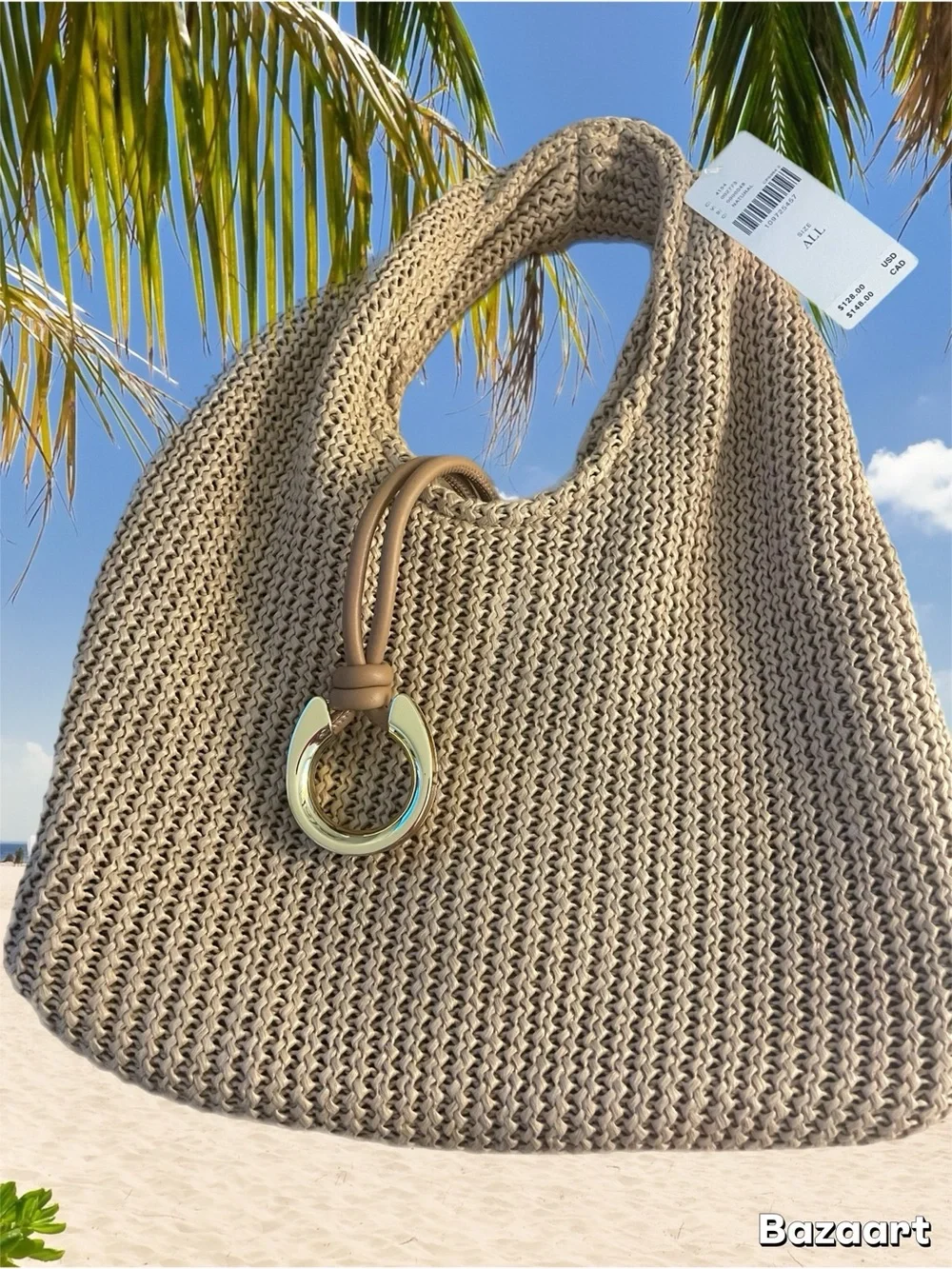 J.Crew Dolce Vita Woven Tote Bag in Natural Taupe